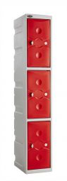 Ultrabox kunststof locker 3 deurs - rood 