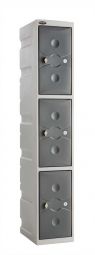 Ultrabox kunststof locker 3 deurs - grijs 