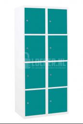 Basic lockerkast XL 8 vaks - turquoise 