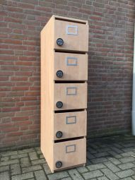 5 vaks houten postvakken locker